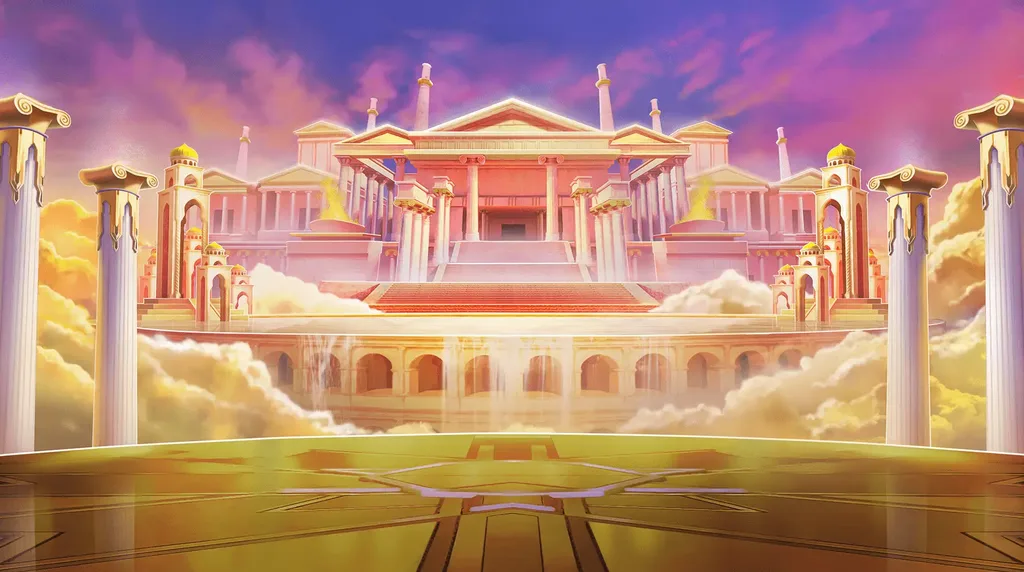 A golden palace above the clouds