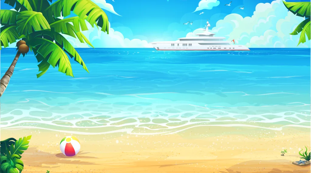 A sunny tropical beach